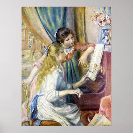 Poster Jeunes filles au piano par Pierre Renoir (Devant)