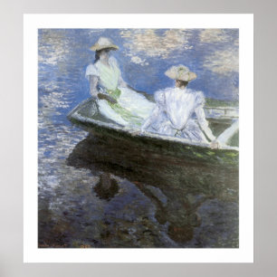 Poster Jeunes filles dans le bateau d'aviron