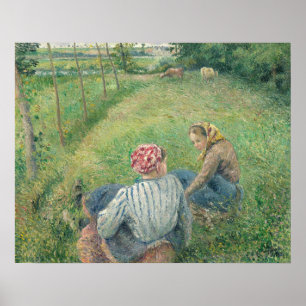 Poster Jeunes filles paysannes - Camille Pissarro Art
