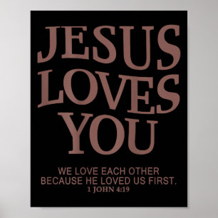 Poster Jeunesse Jésus Amour Toi Chrétien Dieu Bon Garçon