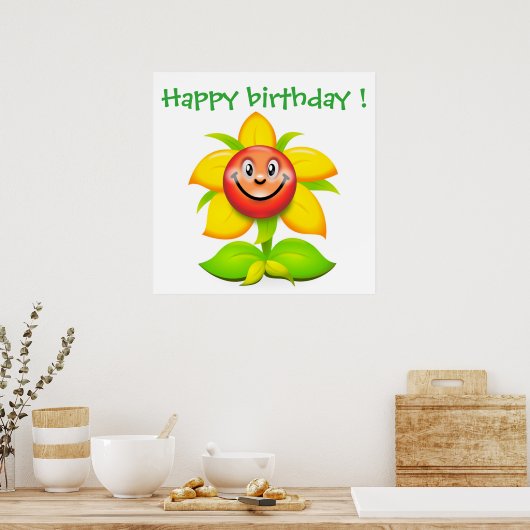 POSTER "JEUX ANNIVERSAIRE FACE FLOWER (Cuisine)