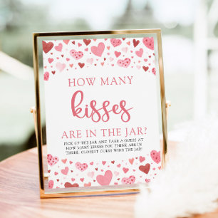Poster Jeux de baby shower : Combien de bisous pour la Sa