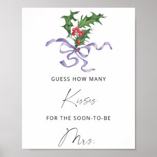 Poster Jeux de baby shower mariée - Hiver - Combien de ba