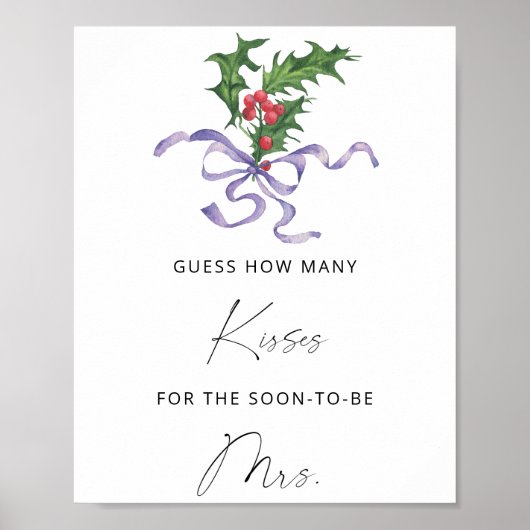 Poster Jeux de baby shower mariée - Hiver - Combien de ba (Devant)