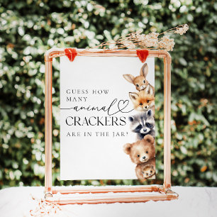 Poster Jeux de Baby Shower Moderne sur les Animaux de la