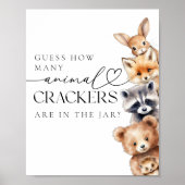 Poster Jeux de Baby Shower Moderne sur les Animaux de la  (Devant)