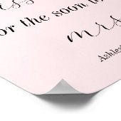 Poster Jeux de Baby Shower Rose Combien de Bisous (Coin)