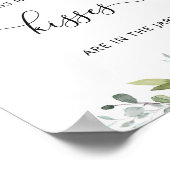 Poster Jeux de baiser de douche de mariage de verdure com (Coin)