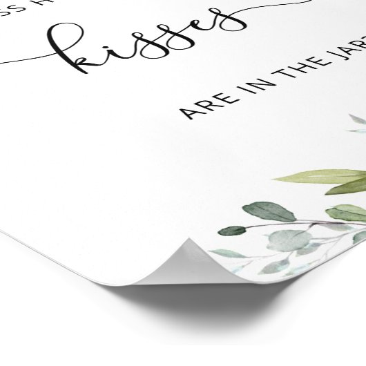 Poster Jeux de baiser de douche de mariage de verdure com (Coin)