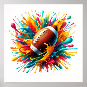 Poster Jeux de balle de sport modernes colorés éclaboussé