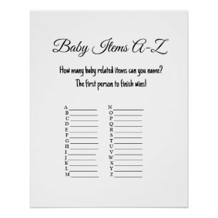 Poster Jeux de bébé pour la fête de naissance
