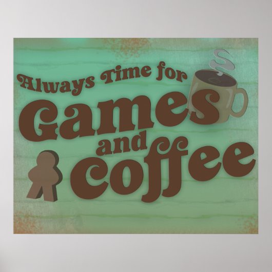 Poster Jeux de café Fun Time Retro Style Art (Devant)