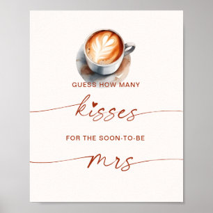 Poster Jeux de café pour la douche de mariée Combien de b