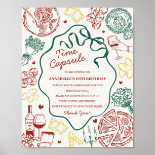 Poster Jeux de capsule temporelle pour baby shower sur le