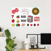 Poster Jeux de casino d'éléments de jeu (Bureau à domicile)