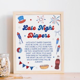 Poster Jeux de couches de dernière minute pour Baby Showe