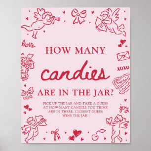 Poster Jeux de devinette de bonbons pour un mariage à la