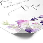 Poster Jeux de douche de mariée florale violette combien  (Coin)