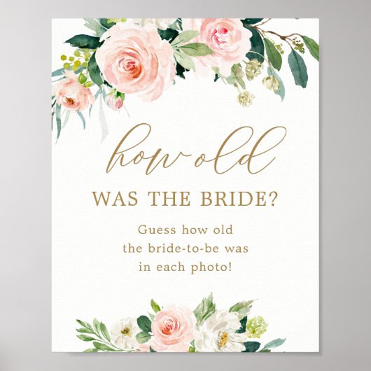 Poster Jeux de Fête de Mariage Floral : Quel âge avait la (Devant)