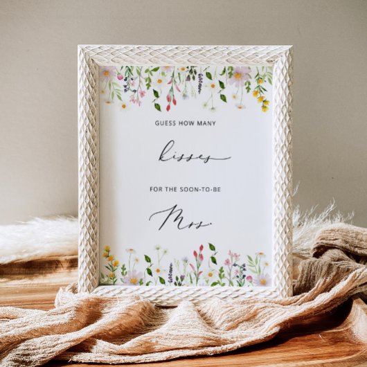 Poster Jeux de fleurs sauvages pour la douche de la marié