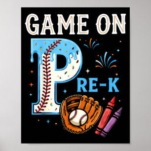 Poster Jeux de glace à goutte de baseball rentrée scolair