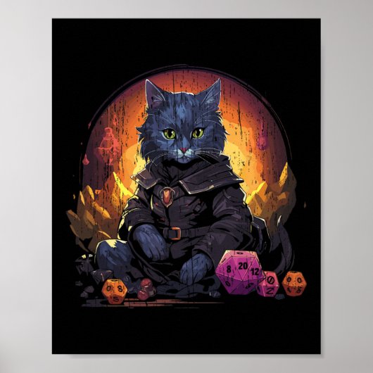 Poster Jeux de rôle Rpg Jouer D20 Jeux de société drôles (Devant)