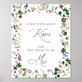 Poster Jeux de Salle de Mariage Floral Devine Combien de  (Devant)