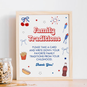 Poster Jeux de traditions familiales pour une Baby Shower