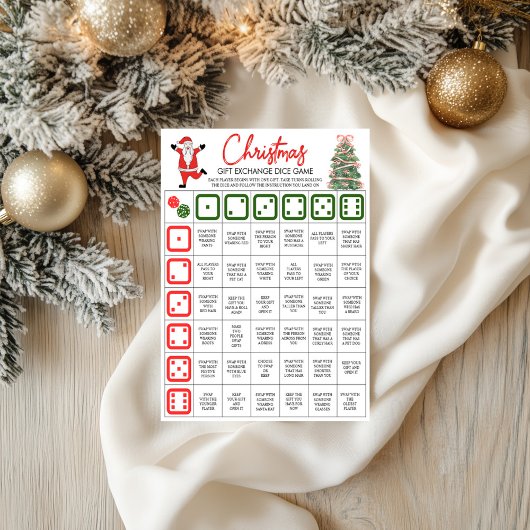 Poster Jeux d'échange de cadeaux de Noël, Jeu de dés de N