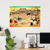 Poster Jeux d'enfants en Corée Hiyoshi Mamoru 1952 (Bureau à domicile)