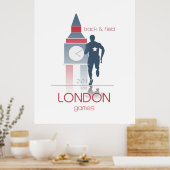 Poster Jeux olympiques : piste et terrain (Cuisine)