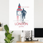 Poster Jeux olympiques : piste et terrain (Bureau à domicile)
