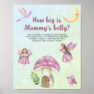 Poster Jeux pour baby shower Fées Quelle est la taille du
