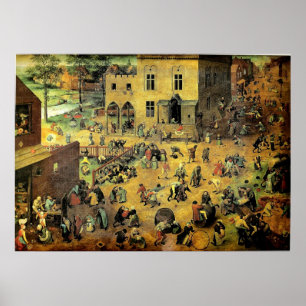 Poster "Jeux pour enfants" de Pieter Bruegel - 1560