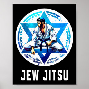 Poster Jew Jitsu Karate Funny Hanoukka brésilienne Jiu Ji