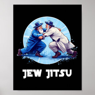 Poster Jew Jitsu Karate Funny Hanoukka Martial Arts Chanu