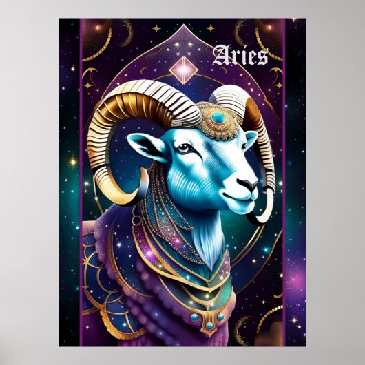 Poster Jewel Galaxy Zodiac Aries (Devant)