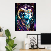 Poster Jewel Galaxy Zodiac Aries (Bureau à domicile)