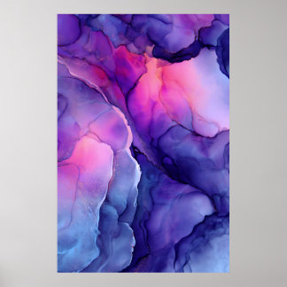 Poster Jewel Tone Fluid Resin Nebula Glow