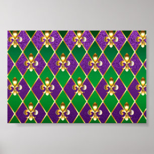 Poster Jewelry Background Mardi Gras