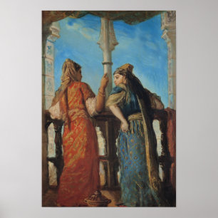 Poster Jewish Women at the Balcony, Algiers, 1849