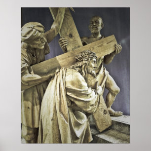 Poster Jezus Christus met het kruis