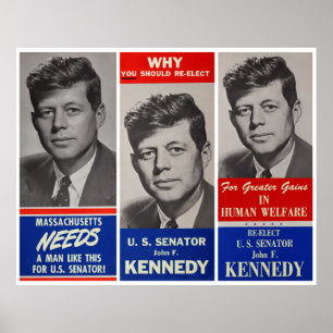 POSTER JFK 1958 CAMPAGNE DU SÉNAT