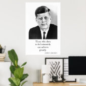 Poster JFK John F. Kennedy Citation Atteinte Grandement (Bureau à domicile)