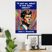 Poster JFK John F. Kennedy Citation Inspiration Motivatio (Bureau à domicile)