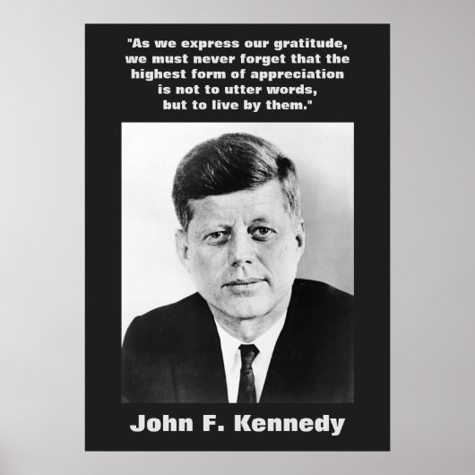 Poster JFK John F. Kennedy Citation Inspiration Motivatio (Devant)