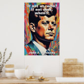 Poster JFK John F. Kennedy Citation Inspiration Motivatio (Cuisine)