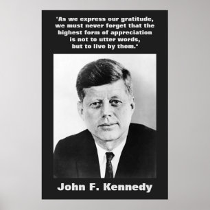 Poster JFK John F. Kennedy Citation Inspiration Motivatio