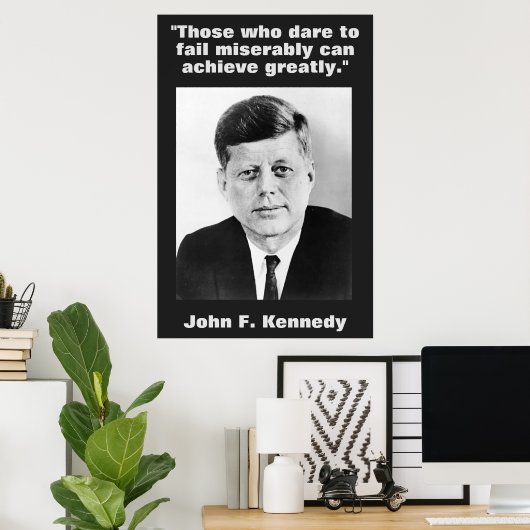 Poster JFK John F. Kennedy Citation Inspiration Motivatio (Bureau à domicile)