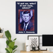 Poster JFK John F. Kennedy Citation Inspiration Motivatio (Bureau à domicile)